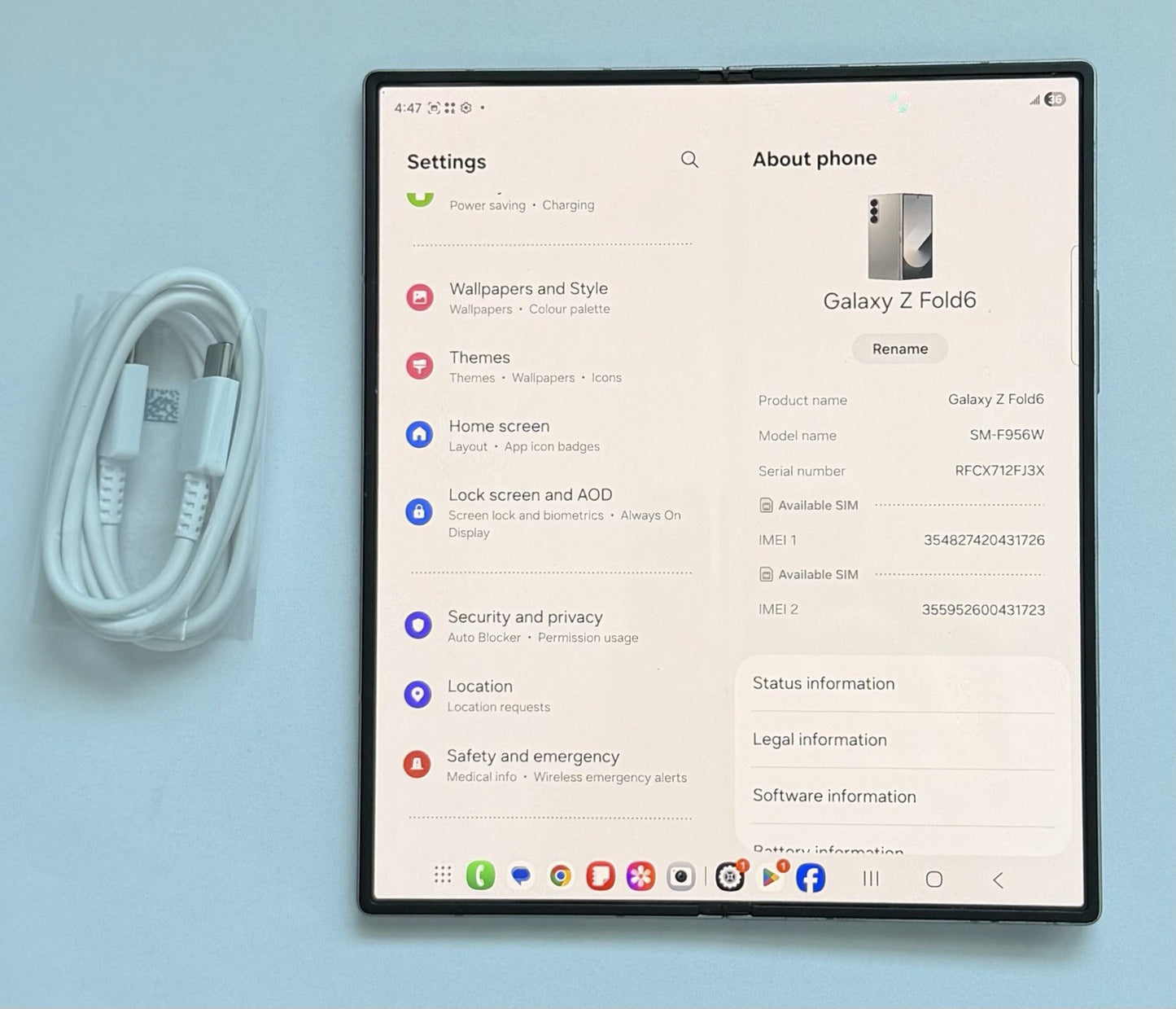 Samsung Z Fold6 5G 7.6" Display Unlocked Phone - Very Good