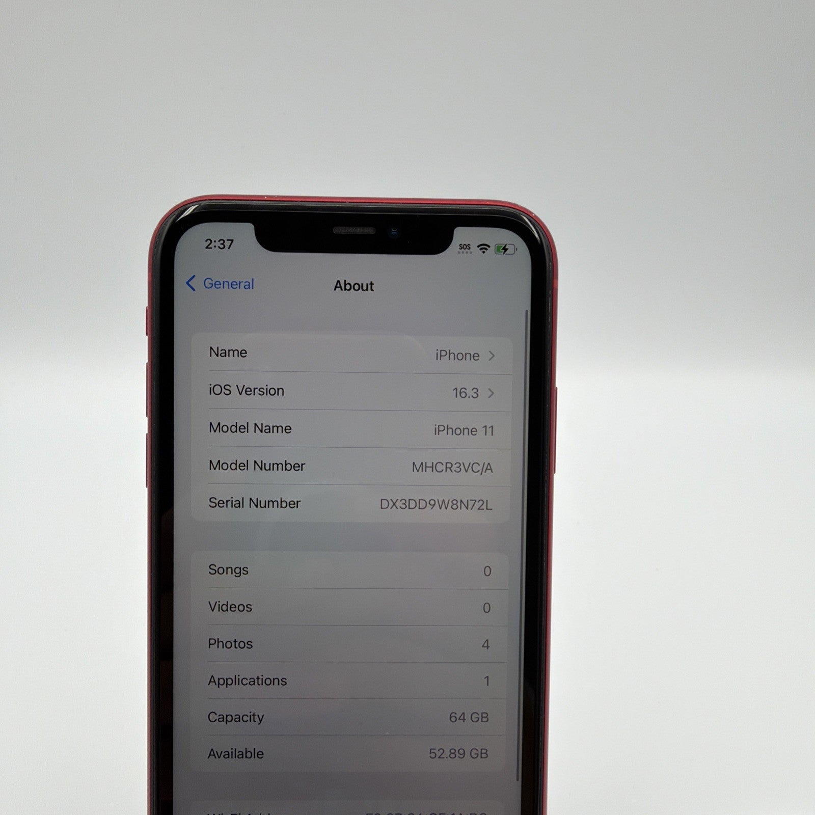Apple iPhone 11 64GB - Good condition -IOS 16.3  Unlocked - Physical SIM- Red