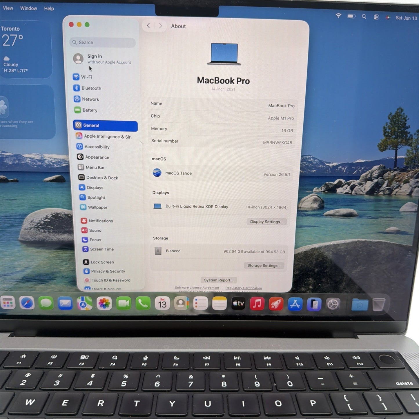 Apple MacBook Pro 14" (2021) -M1 Pro- 1 TB SSD 16GB RAM - Great Condition- 92%🔋